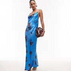 Cowl Neck Floral Slip Dress